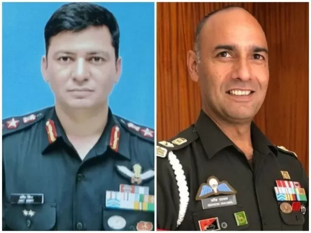 Indian Army’s Colonel Amit Bisht (L) and Lt Colonel Servesh Dhadwal (R), Source: ANI