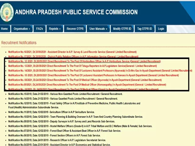 APPSC Direct Recruitment 2021