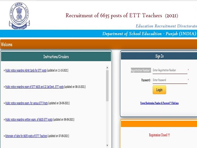 Punjab ETT Admit Card 2021 Out @educationrecruitmentboard.com ...