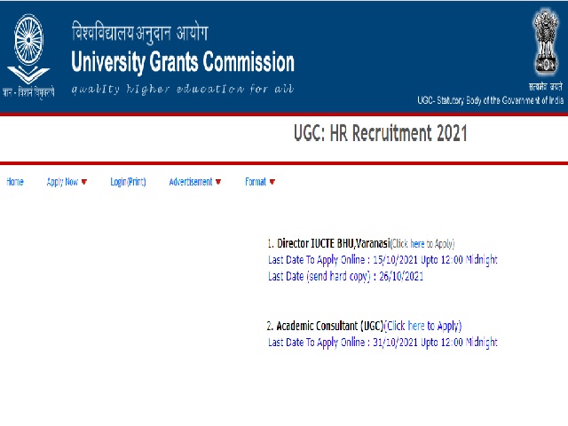 UGC Recruitment 2021 Notification Released for Academic Consultant Posts, Salary upto 80,000/-