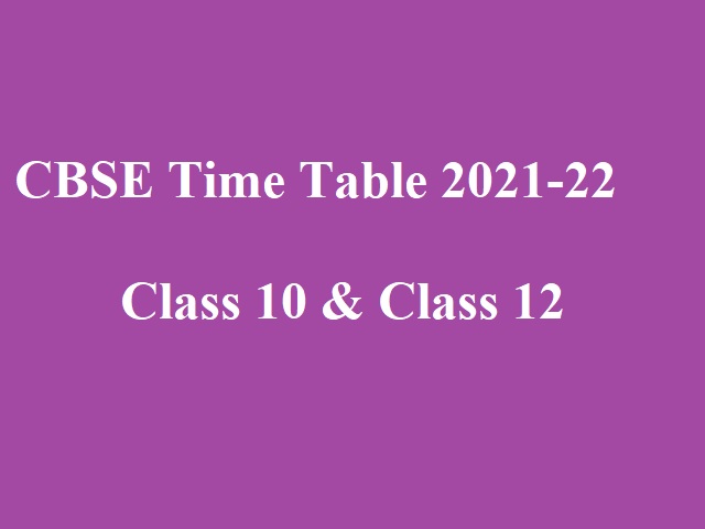 time table cbse 10th 12th date sheet 2021 22PDF
