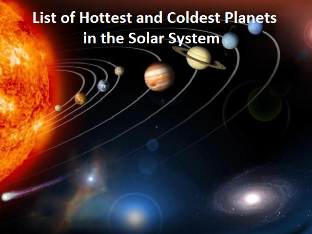 temperature of planets in celsius