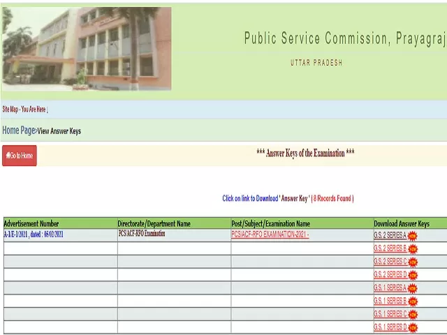 UPPSC PCS Answer Key 2021
