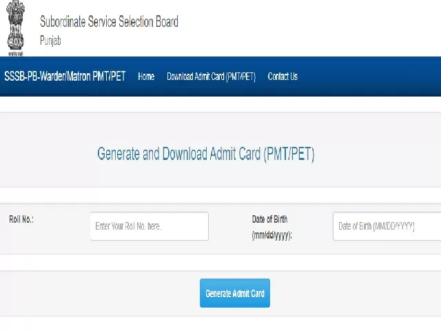 PSSSB Admit Card 2021 