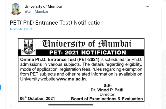 mumbai-university-phd-entrance-test-pet-2021-registration-begins-at