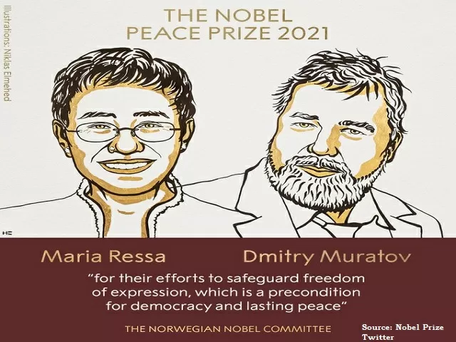 Nobel Peace Prize 2021 Journalists Maria Ressa And Dmitry Muratov Awarded 2021 Peace Prize