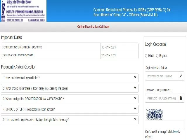 Ibps Rrb Admit Card 2021 Released For Scale 1 And Scale 2 Officer Posts Download Now 4522