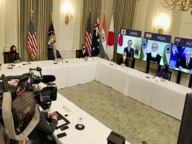 Quad summit held on March 12, 2021, Source: PTI