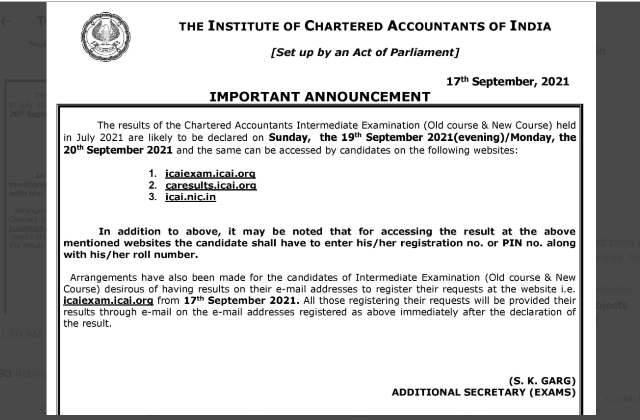 ICAI CA Intermediate Result