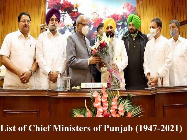 List of Chief Ministers of Punjab (1947-2021)