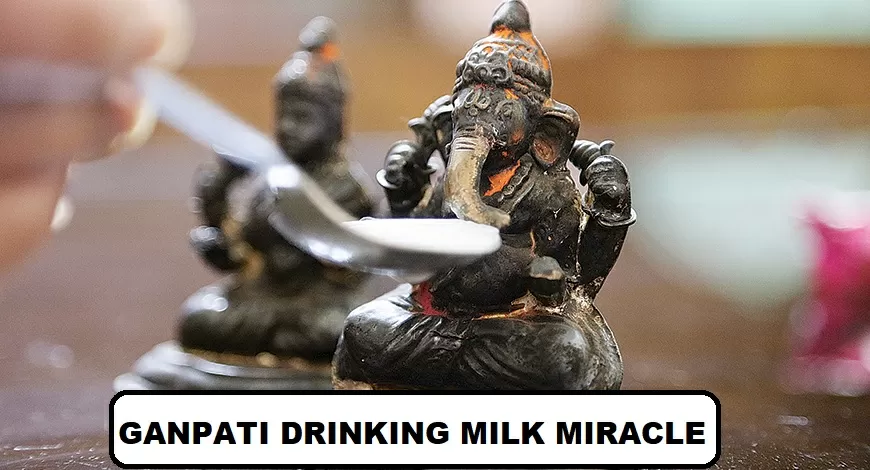 Ganesha drinking milk