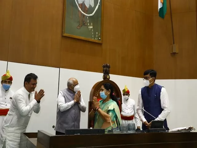 Senior BJP MLA Nimaben Acharya, Twitter/CMOGujarat