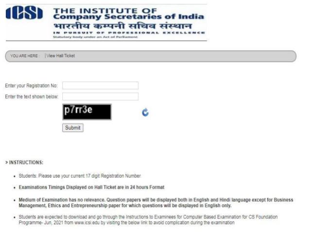 ICSI CS June Admit Card