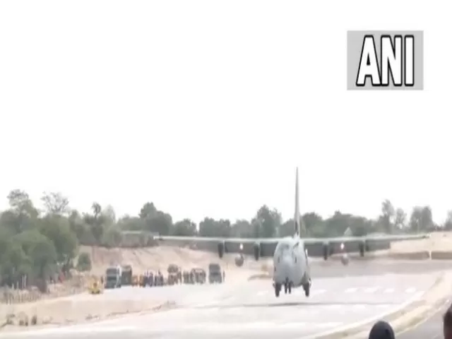 C-130J aircraft on Emergency Landing Facility, Source: ANI