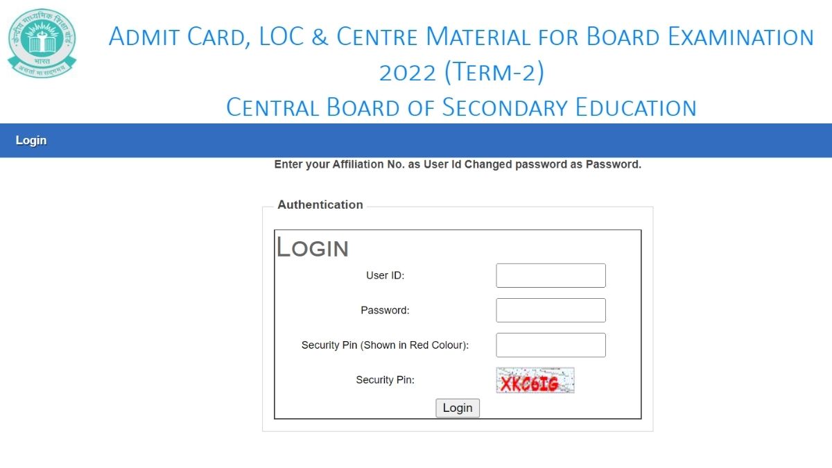 CBSE Term 2 Admit Card 2022