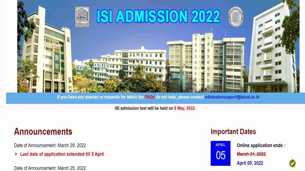 ISI Entrance Application Form 2022