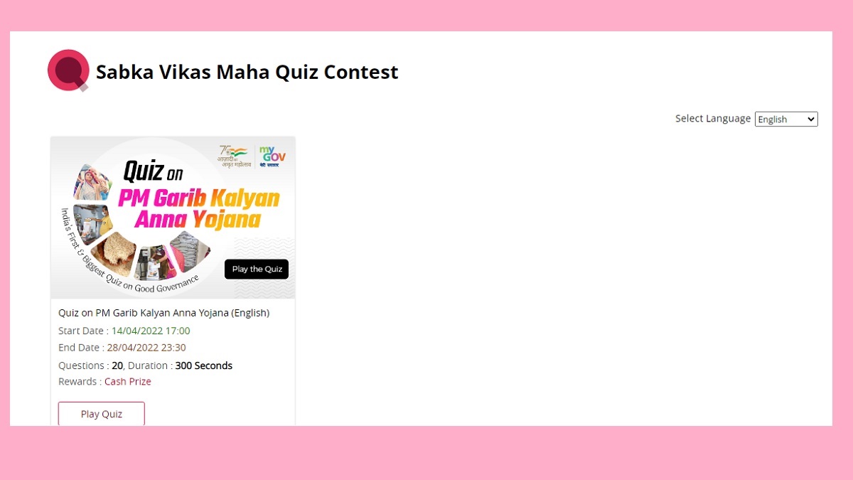 Govt launches India’s biggest Quiz contest 'Sabka Vikas Mahaquiz'