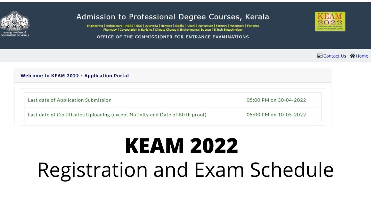 KEAM 2022 Exam Schedule revised