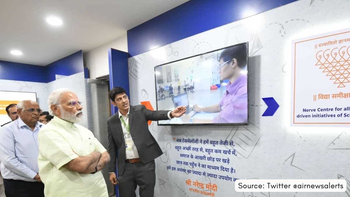 PM Modi visits Command and Control Centre for Schools