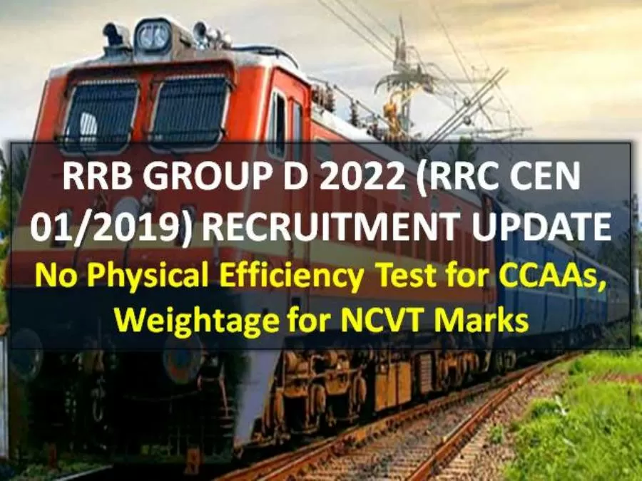 RRB Group D 2022 Apprentice Recruitment New Update (RRC CEN 01/2019)