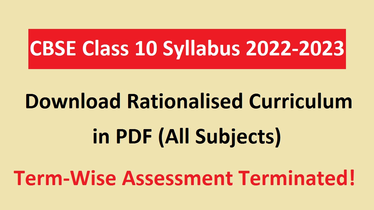 CBSE Class 10 Syllabus 2022-2023