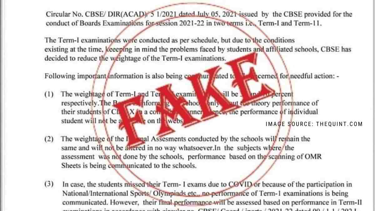 CBSE Board Exam 2022 Fake Circular