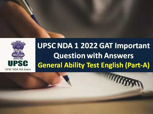 UPSC NDA 1 2022 Exam GAT English Solved Paper
