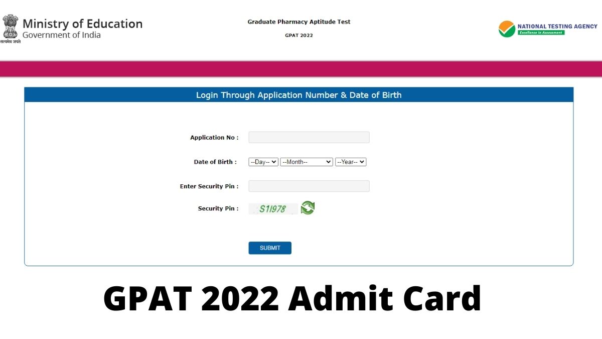 GPAT 2022 Admit Card released
