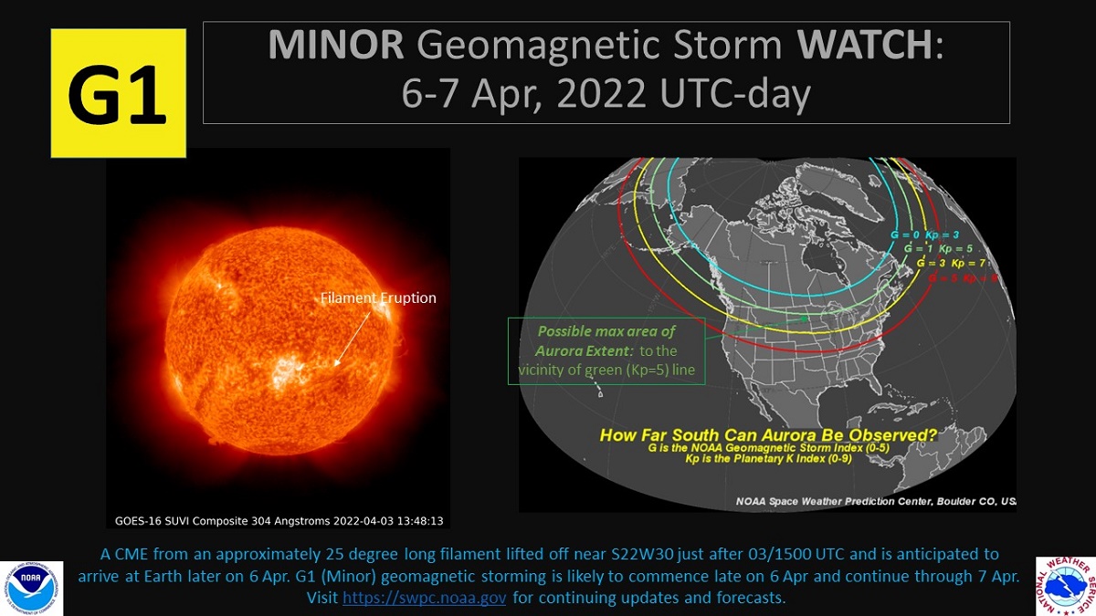 Geomagnetic Storm to hit Earth today, Source: NOAA/ Twitter