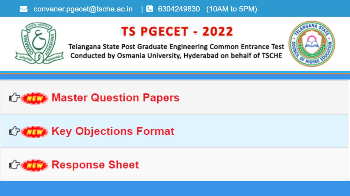 TS PGECET Answer Key 2022 (OUT)