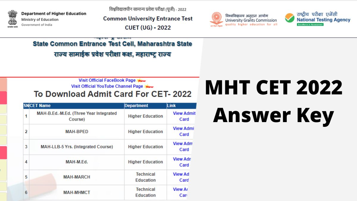 MHT CET 2022 Answer Key