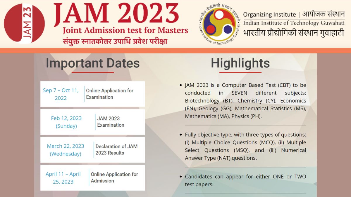 IIT Joint Admission Test for Masters (JAM): Check Exam Date, Mode of Exam,  Fee and Other Details Here