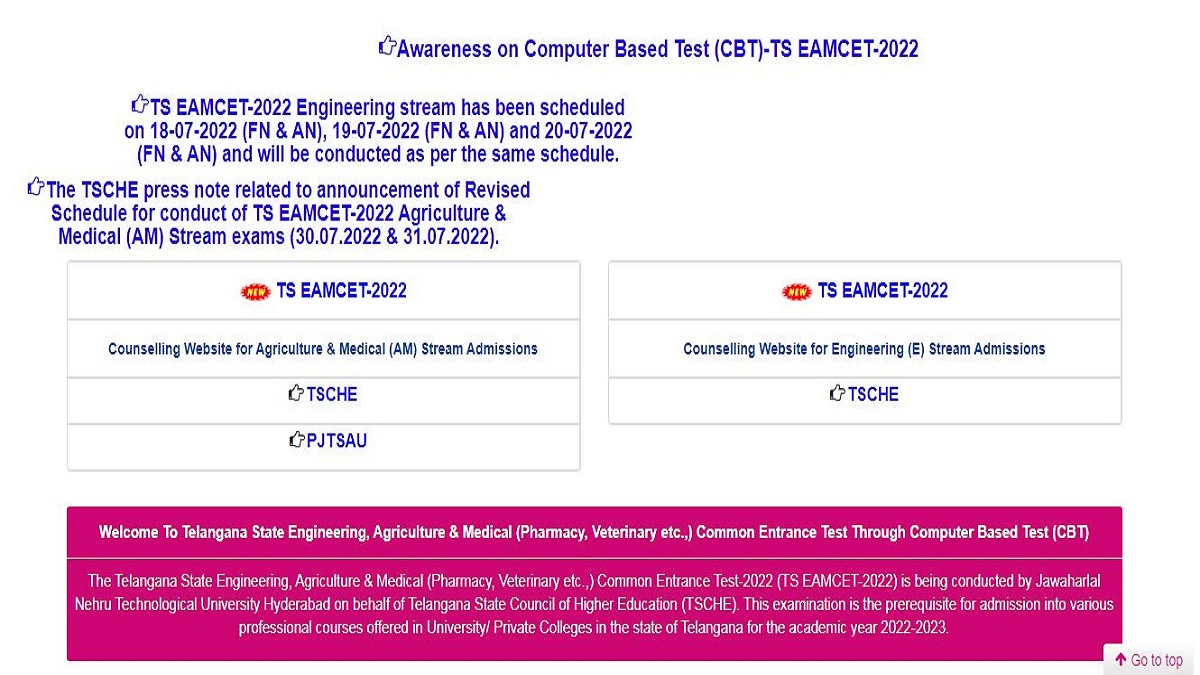 TS EAMCET 2022 Counselling Registrations