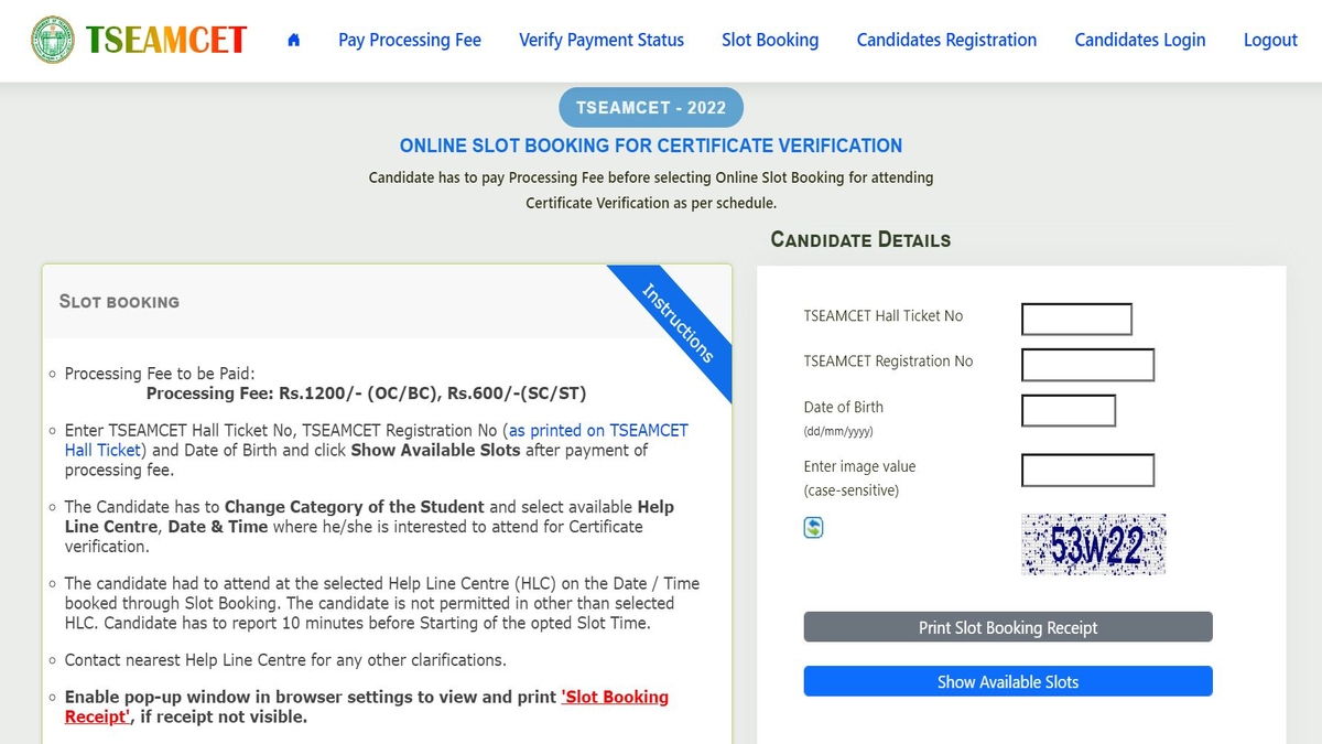 TS EAMCET Counselling 2022 Slot Booking Date Extended Till 1st 