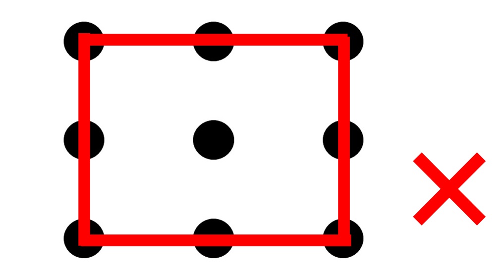 Соединить 9 точек квадрата