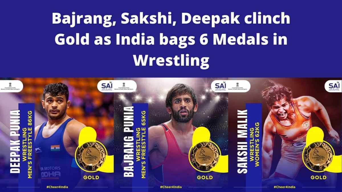 Commonwealth Games Day 8 Results India: Bajrang, Sakshi, Deepak clinch gold as India bags 6 Medals in Wrestling