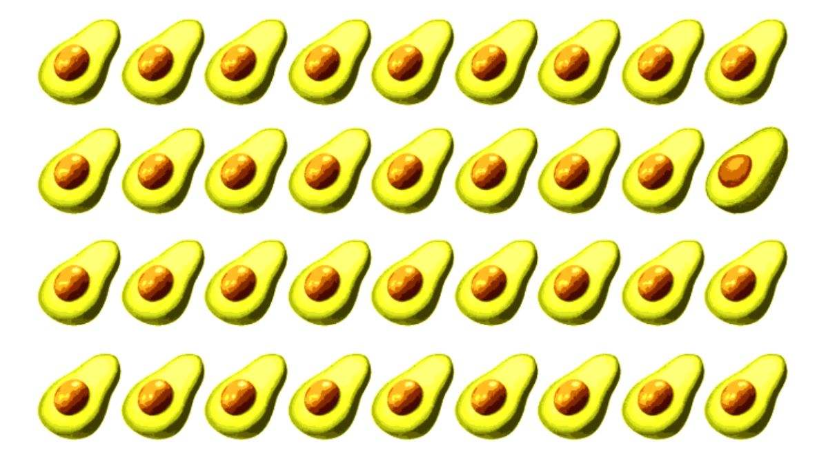 Brain Teaser Picture Puzzle Find Out The Odd Avocado In The Picture Within 9 Seconds