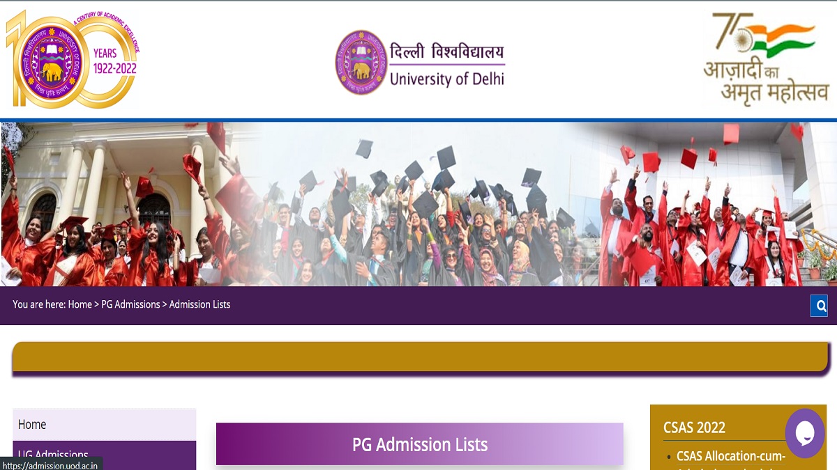 DU PG Admission 2022: Round 3 Admission List Today at du.ac.in, Check ...