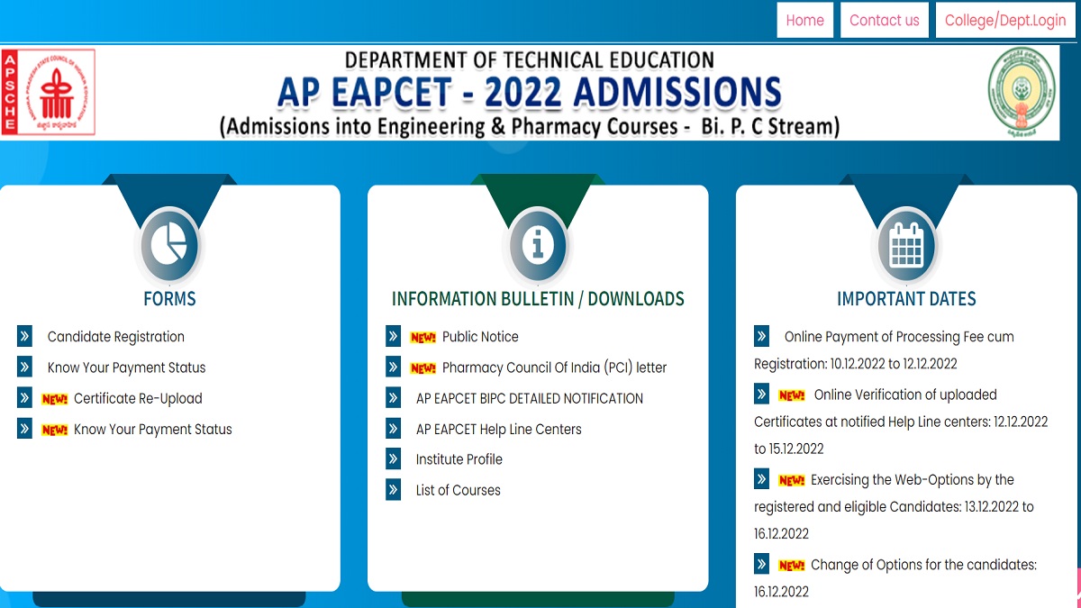 AP EAPCET Counselling Web Option Entry 2022