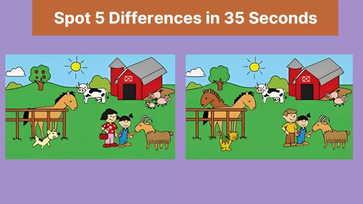 Spot The Difference: Can you spot 5 differences in 35 seconds?