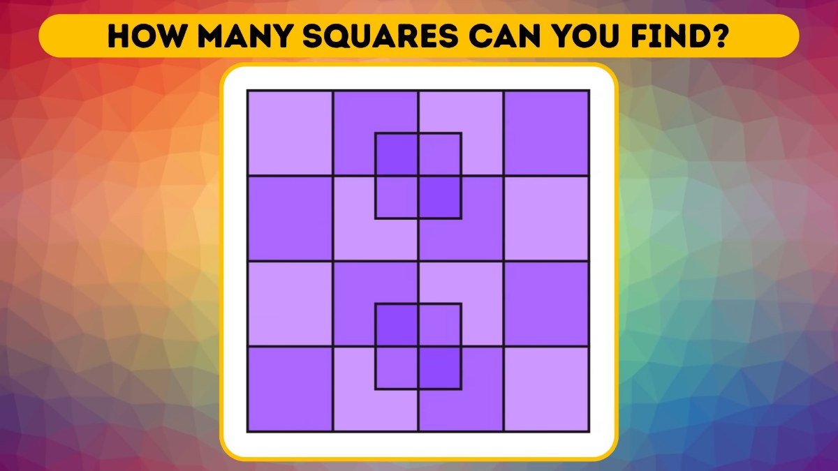 Math Riddle Can You Count The Number Of Squares In This Picture 