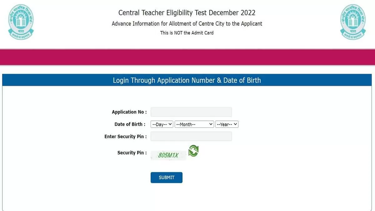 CTET Admit Card 2022: CBSE CTET Pre Admit Card Released At Ctet.nic.in ...