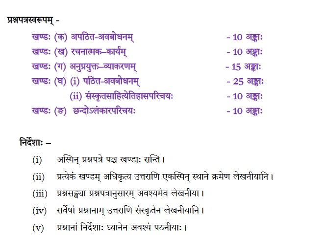 The question paper structure as explained in the sample paper: