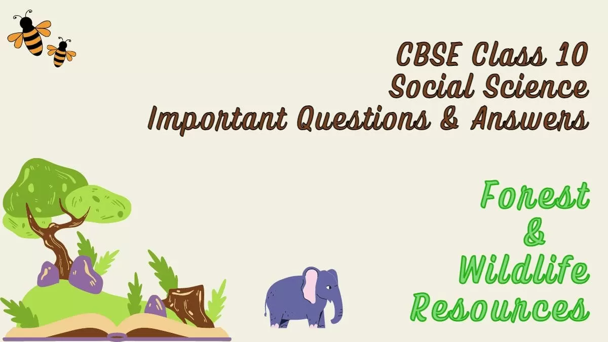 CBSE Class 10 Social Science Important Questions And Answers: Geography ...