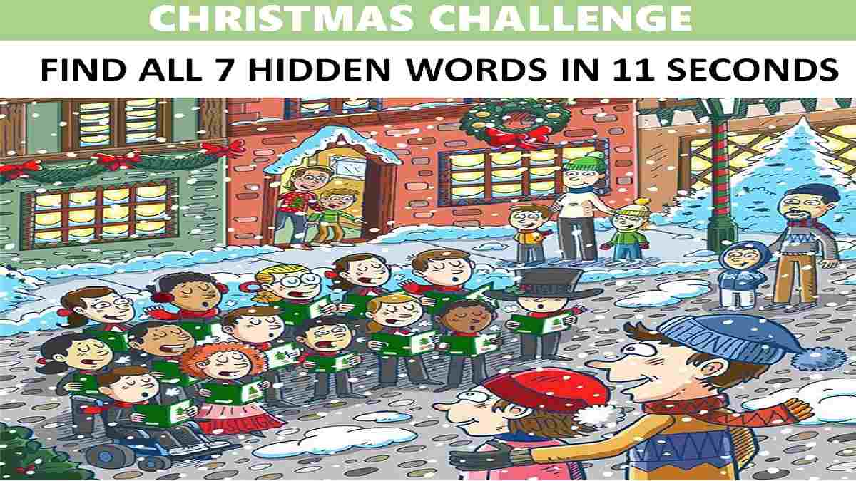 Picture Puzzle Hidden Words: Take This Christmas Challenge! Find All 7 Hidden Words In This Christmas Picture In 11 Seconds?