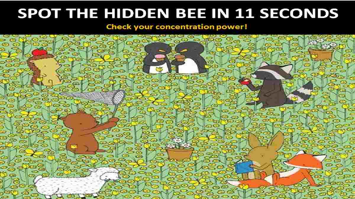 Picture Puzzle Spot the Hidden Bee in 11 Seconds