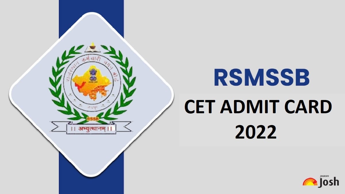 RSMSSB CET Admit Card 2022 Today rsmssb rajasthan gov in Exam From 