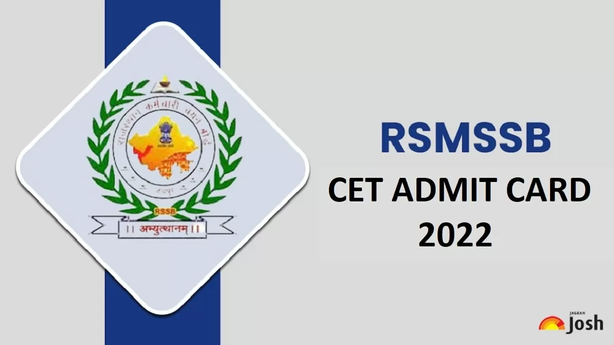 RSMSSB CET Admit Card 2022 (Today) @rsmssb.rajasthan.gov.in: Exam From ...