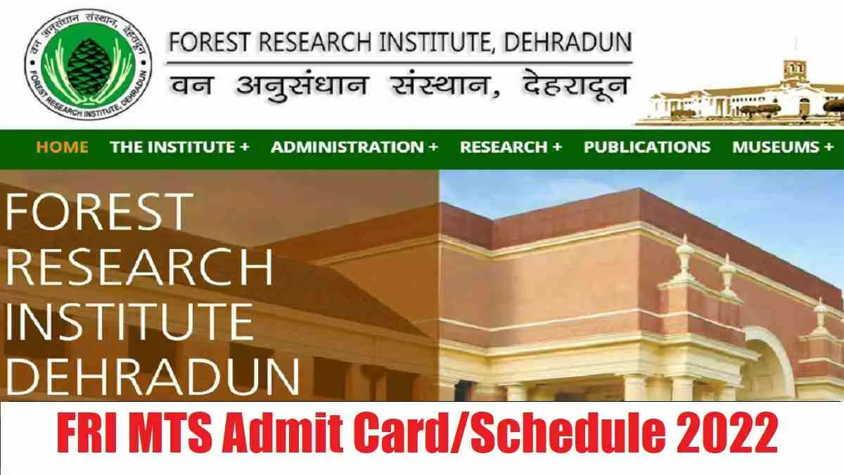 FRI MTS Admit Card 2022 
