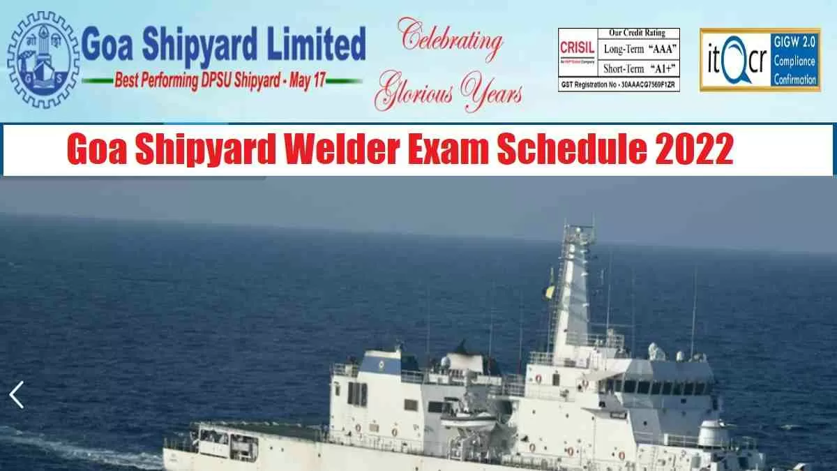 Goa Shipyard Exam Schedule 2022 Download 